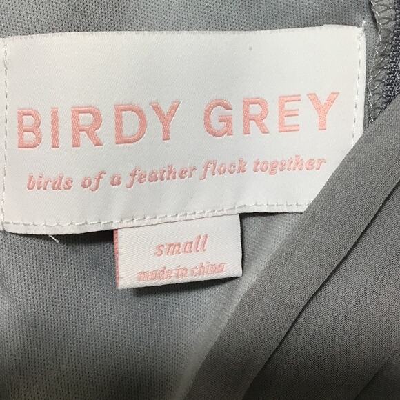 BIRDY GREY Sz S gray silver Spence V-Neck Bridesmaid Maxi Dress NWT b109 - Picture 5 of 9
